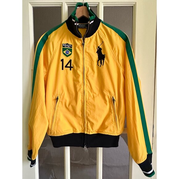 BRAND NEW authentic POLO RALPH LAUREN Big Pony BRAZIL Cotton BOMBER JACKET Sz S - Picture 1 of 7